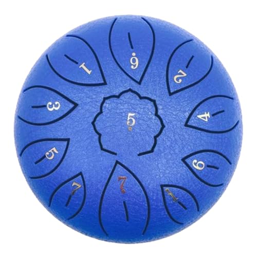 Zungentrommel, 6 Zoll 11 Noten Schlaginstrument Handpan Drum Tank Drum(Blue) von MYXJX