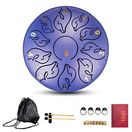 Zungentrommel, 6-Zoll-Delfin-Zungentrommel-Schlaginstrument, tragbare Handpan-Trommel mit Boden, leicht zu erlernendes Set(A) von MYXJX