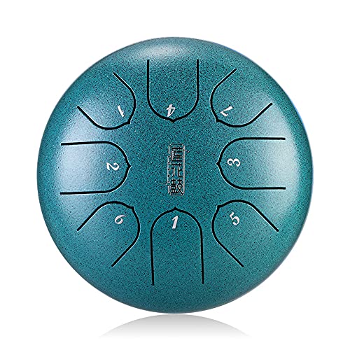 Zungentrommel, 8 Noten 6 Zoll, Noten Schlaginstrument Steel Drums Instrumente mit Tasche, Weiß(Green) von MYXJX