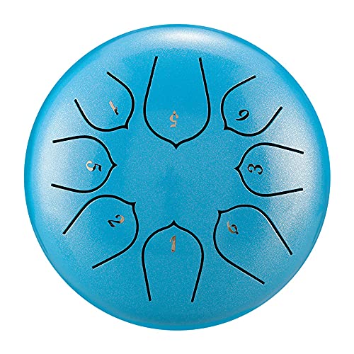 Zungentrommel, 8 Noten 6 Zoll Schlaginstrument Handpan-Trommel mit Musikpartitur, Verwendung for Musikkonzerte, Geistheilungsmeditation, 8(1) von MYXJX