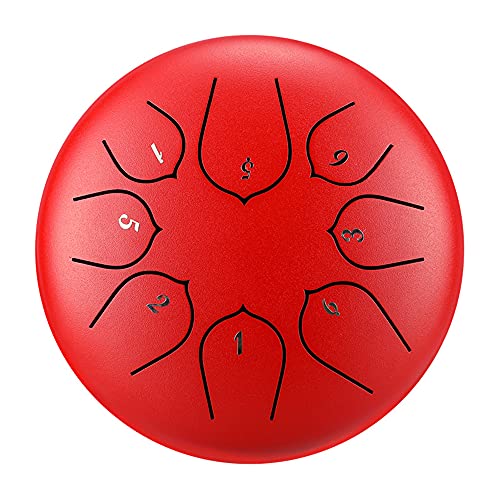 Zungentrommel, 8 Noten 6 Zoll Schlaginstrument Handpan-Trommel mit Musikpartitur, Verwendung for Musikkonzerte, Geistheilungsmeditation, 8(3) von MYXJX