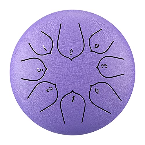Zungentrommel, 8 Noten 6 Zoll Schlaginstrument Handpan-Trommel mit Musikpartitur, Verwendung for Musikkonzerte, Geistheilungsmeditation, 8(6) von MYXJX