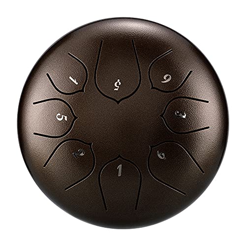 Zungentrommel, 8 Noten 6 Zoll Schlaginstrument Handpan-Trommel mit Musikpartitur, Verwendung for Musikkonzerte, Geistheilungsmeditation, 8(7) von MYXJX