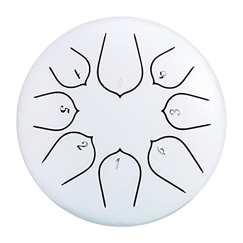 Zungentrommel, 8 Noten 6 Zoll Schlaginstrument Handpan-Trommel mit Musikpartitur, Verwendung for Musikkonzerte, Geistheilungsmeditation, 8(8) von MYXJX
