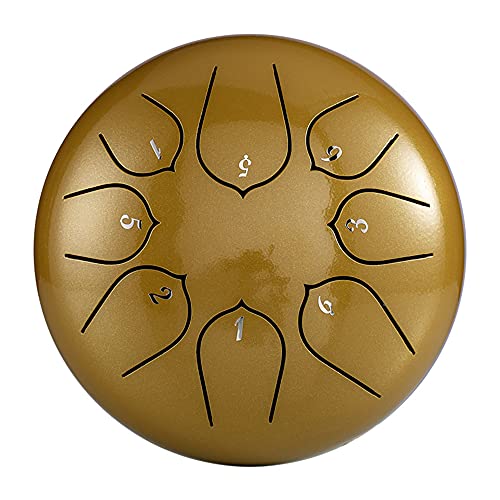 Zungentrommel, 8 Noten 6 Zoll Schlaginstrument Handpan-Trommel mit Musikpartitur, Verwendung for Musikkonzerte, Geistheilungsmeditation, 8(9) von MYXJX