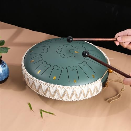 Zungentrommel, Bear Claw Tongue Drum Schlaginstrument, 13 Zoll Handpan Trommelinstrument for Anfänger(Dark green,13 toneB) von MYXJX