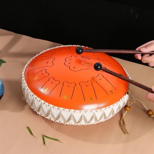 Zungentrommel, Bear Claw Tongue Drum Schlaginstrument, 13 Zoll Handpan Trommelinstrument for Anfänger(Orange,13 toneB) von MYXJX