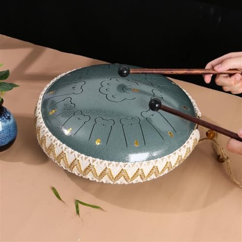 Zungentrommel, Bear Claw Tongue Drum Schlaginstrument, 13 Zoll Handpan Trommelinstrument for Anfänger(Turquoise,13 toneB) von MYXJX