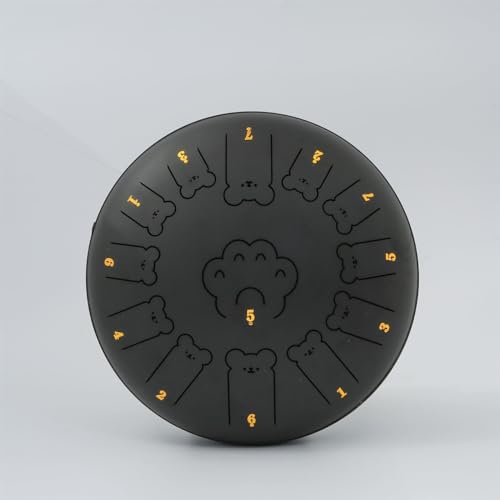 Zungentrommel, Bear Claw Tongue Drum Schlaginstrument, 13 Zoll Handpan Trommelinstrument for Anfänger, Kinderinstrument Steel Tongue Drum(Black,13 toneA) von MYXJX