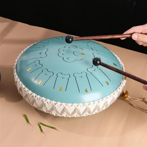 Zungentrommel, Bear Claw Tongue Drum Schlaginstrument, 13 Zoll Handpan Trommelinstrument for Anfänger, Kinderinstrument Steel Tongue Drum(Blue,13 toneB) von MYXJX