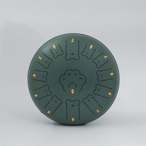 Zungentrommel, Bear Claw Tongue Drum Schlaginstrument, 13 Zoll Handpan Trommelinstrument for Anfänger, Kinderinstrument Steel Tongue Drum(Dark green,13 toneA) von MYXJX