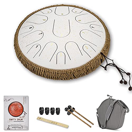Zungentrommel, D-Tonart, 15 Töne, 14 Zoll, Schlaginstrument, Schlägel, Fingerpicks for Klangheilung, Meditation, Yoga, Tank Hang Drum(3) von MYXJX
