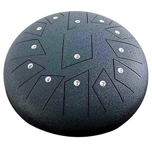 Zungentrommel, Handpan-Trommel, Schlaginstrument mit Tasche, Notenbuch, Schlägeln for Yoga-Meditationsunterhaltung – 12 Zoll, 13 Töne, Rot(Darkblue) von MYXJX