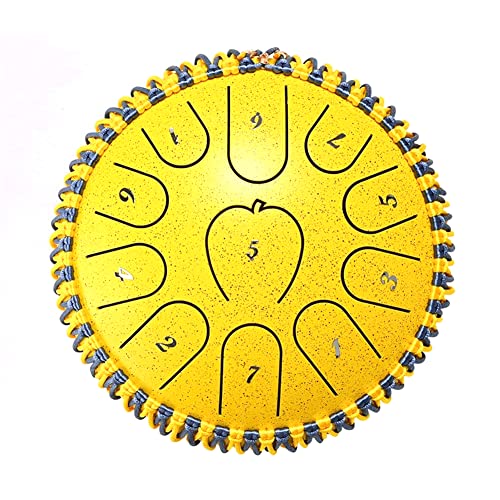 Zungentrommel, Handtrommeln Instrumente Handpan Drums Zungentrommel for Erwachsene 11 Noten 7 Zoll Steel Drums Tank Drum(Yellow,Apple) von MYXJX