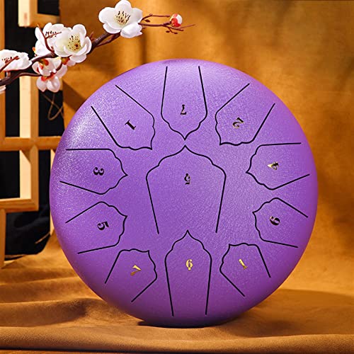 Zungentrommel, Multitimbrales Zungentrommel-Set, 10 Zoll süßes Handpan-Trommel-Set mit Eiscreme-Muster, kleine/mittlere/große Stahlzungentrommel(Purple) von MYXJX