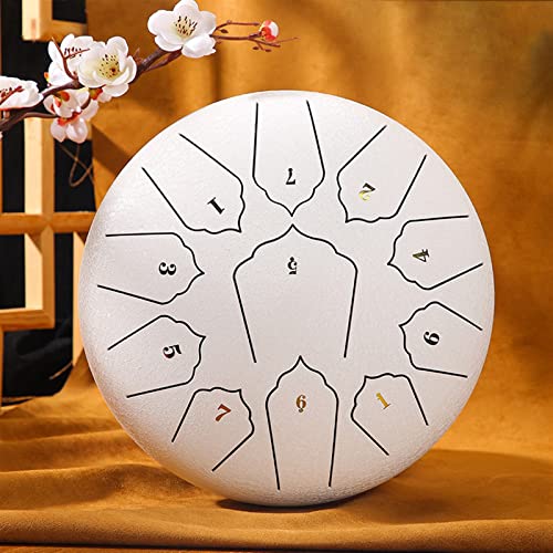 Zungentrommel, Multitimbrales Zungentrommel-Set, 10 Zoll süßes Handpan-Trommel-Set mit Eiscreme-Muster, kleine/mittlere/große Stahlzungentrommel(White) von MYXJX