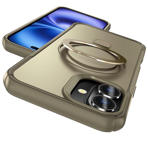 MYY Schutzhülle für iPhone 16 Plus, mit magnetischem, unsichtbarem Ständer, militärischer Fallschutz, kompatibel mit MagSafe; stoßfest für iPhone 16 Plus (Khaki, iPhone 16 Plus) von MYY