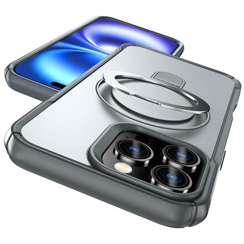 MYY Schutzhülle für iPhone 16 Pro Max, mit magnetischem, unsichtbarem Ständer, militärischer Fallschutz, kompatibel mit MagSafe, stoßfest, für iPhone 16 Pro Max, Grau MYY Schutzhülle für iPhone 16 Pro Max, mit magnetischem, unsichtbarem Ständer, militärischer Fallschutz, kompatibel mit MagSafe, stoßfest, für iPhone 16 Pro Max, Grau von MYY