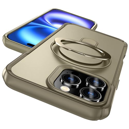 MYY Schutzhülle für iPhone 16 Pro Max, mit magnetischem, unsichtbarem Ständer, militärischer Fallschutz, kompatibel mit MagSafe, stoßfest, für iPhone 16 Pro Max Handyhülle (Khaki) von MYY