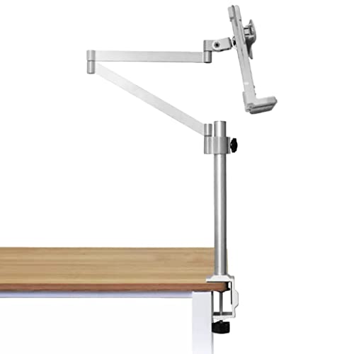 Buchständer, höhenverstellbar, Buchständer mit Klemme, Schreibtisch-Kochbuchablage mit Seitenclips zum Lesen, freihändiges Lesen, Aluminium-Laptop-Ständer für Schreibtisch, Tischseiten-Design von MZBDYYF