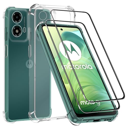 MZBESTCable Für Motorola G15 Hülle mit 2 Stück Schutzfolie,Rundumschutz Handyhülle Moto G15 6.72",Dünne Weiche TPU Silikon Transparent Stoßfest Schutzhülle Durchsichtige Kratzfest Case Cover MZBESTCable Für Motorola G15 Hülle mit 2 Stück Schutzfolie,Rundumschutz Handyhülle Moto G15 6.72",Dünne Weiche TPU Silikon Transparent Stoßfest Schutzhülle Durchsichtige Kratzfest Case Cover von MZBESTCable