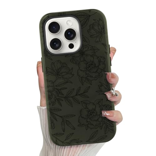 MZELQ Handyhülle für iPhone 16 Pro Max, Motiv: niedliche, ästhetische Rose, Blumenmuster, stoßfest, passend für iPhone 16 Pro Max, Schwarz MZELQ Handyhülle für iPhone 16 Pro Max, Motiv: niedliche, ästhetische Rose, Blumenmuster, stoßfest, passend für iPhone 16 Pro Max, Schwarz von MZELQ