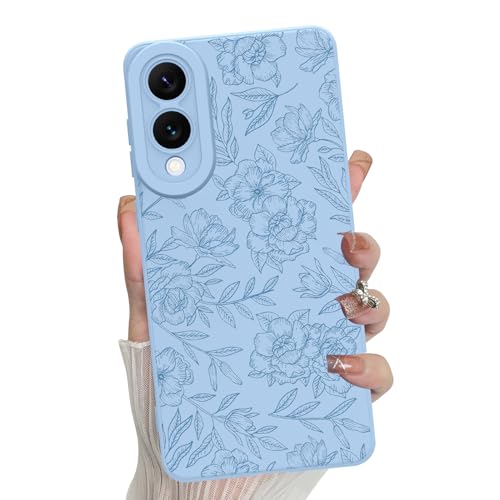 MZELQ Schutzhülle für Samsung Galaxy S25 Edge, Silikon, Blumenmuster, niedliches Muster, Kameraschutz, weich, dünn, für Mädchen und Frauen, Blau MZELQ Schutzhülle für Samsung Galaxy S25 Edge, Silikon, Blumenmuster, niedliches Muster, Kameraschutz, weich, dünn, für Mädchen und Frauen, Blau von MZELQ