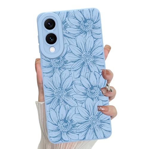 MZELQ Schutzhülle für Samsung Galaxy S25 Edge, Silikon, Sonnenblume, Blumen, niedliches Muster, Kameraschutz, weiche, schlanke Handyhülle für Mädchen und Frauen, Blau MZELQ Schutzhülle für Samsung Galaxy S25 Edge, Silikon, Sonnenblume, Blumen, niedliches Muster, Kameraschutz, weiche, schlanke Handyhülle für Mädchen und Frauen, Blau von MZELQ