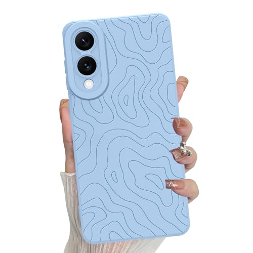 MZELQ Schutzhülle für Samsung Galaxy S25 Edge, Silikon, Wellen, geriffelt, niedliches Muster, Kameraschutz, weiche, schlanke Handyhülle für Mädchen und Frauen, Blau MZELQ Schutzhülle für Samsung Galaxy S25 Edge, Silikon, Wellen, geriffelt, niedliches Muster, Kameraschutz, weiche, schlanke Handyhülle für Mädchen und Frauen, Blau von MZELQ