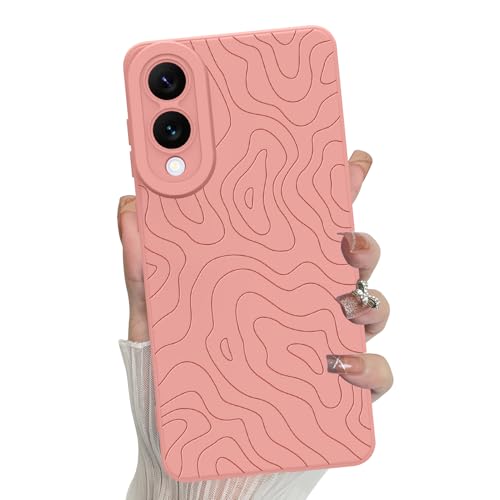 MZELQ Schutzhülle für Samsung Galaxy S25 Edge, Silikon, Wellen, geriffelt, niedliches Muster, Kameraschutz, weiche, schlanke Handyhülle für Mädchen und Frauen, Rosa von MZELQ