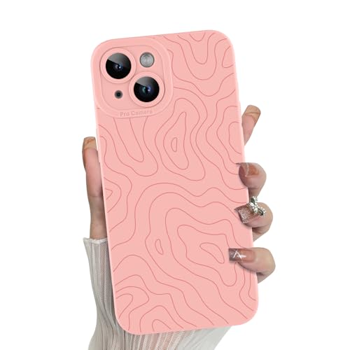 MZELQ Schutzhülle für iPhone 13, Silikon, Wellen, geriffelt, niedliches Muster, Kameraschutz, weiche, schlanke Handyhülle für Mädchen und Frauen, Rosa MZELQ Schutzhülle für iPhone 13, Silikon, Wellen, geriffelt, niedliches Muster, Kameraschutz, weiche, schlanke Handyhülle für Mädchen und Frauen, Rosa von MZELQ