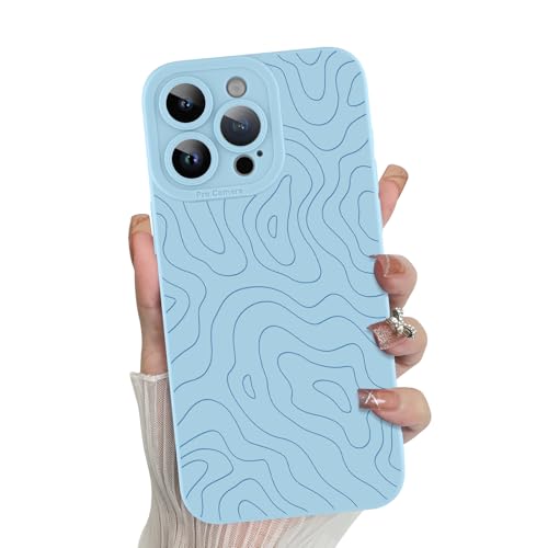 MZELQ Schutzhülle für iPhone 13 Pro Max, Silikon, Wellen, geriffelt, niedliches Muster, Kameraschutz, weiche, schlanke Handyhülle für Mädchen und Frauen, Blau MZELQ Schutzhülle für iPhone 13 Pro Max, Silikon, Wellen, geriffelt, niedliches Muster, Kameraschutz, weiche, schlanke Handyhülle für Mädchen und Frauen, Blau von MZELQ