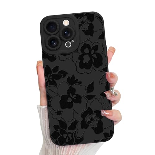 MZELQ Schutzhülle für iPhone 14 Pro Max, Silikon, Rose, Blume, niedliches Muster, Kameraschutz, weiche, schlanke Handyhülle für Mädchen und Frauen, Schwarz MZELQ Schutzhülle für iPhone 14 Pro Max, Silikon, Rose, Blume, niedliches Muster, Kameraschutz, weiche, schlanke Handyhülle für Mädchen und Frauen, Schwarz von MZELQ