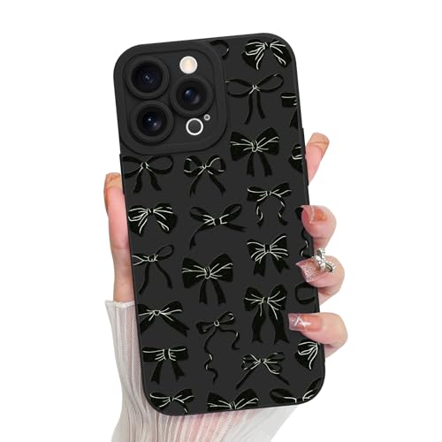MZELQ Schutzhülle für iPhone 14 Pro Max, Silikon, Schleife, niedliches Muster, Kameraschutz, weiche, schlanke Handyhülle für Mädchen und Frauen, Schwarz MZELQ Schutzhülle für iPhone 14 Pro Max, Silikon, Schleife, niedliches Muster, Kameraschutz, weiche, schlanke Handyhülle für Mädchen und Frauen, Schwarz von MZELQ