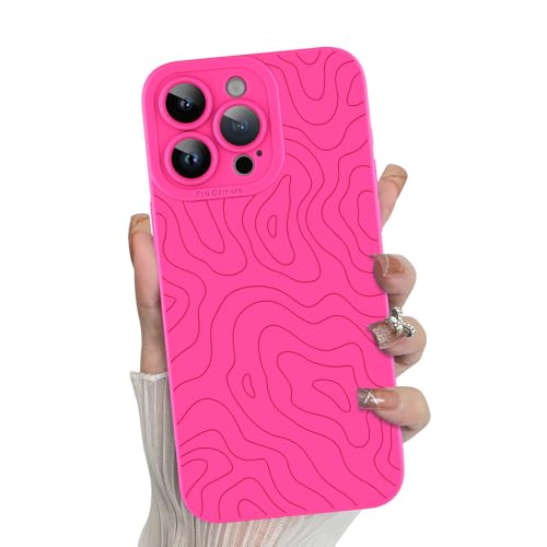 MZELQ Schutzhülle für iPhone 14 Pro Max, Silikon, Wellen, geriffelt, niedliches Muster, Kameraschutz, weiche, schlanke Handyhülle für Mädchen und Frauen, Hot Pink MZELQ Schutzhülle für iPhone 14 Pro Max, Silikon, Wellen, geriffelt, niedliches Muster, Kameraschutz, weiche, schlanke Handyhülle für Mädchen und Frauen, Hot Pink von MZELQ