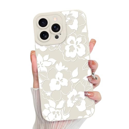 MZELQ Schutzhülle für iPhone 15 Pro Max, Silikon, Rose, Blume, niedliches Muster, Kameraschutz, weiche, schlanke Handyhülle für Mädchen und Frauen, Weiß MZELQ Schutzhülle für iPhone 15 Pro Max, Silikon, Rose, Blume, niedliches Muster, Kameraschutz, weiche, schlanke Handyhülle für Mädchen und Frauen, Weiß von MZELQ