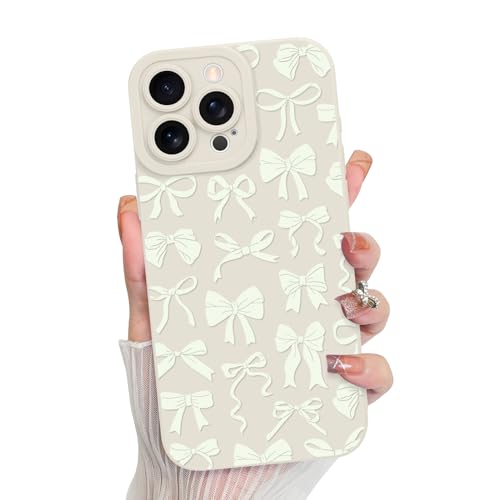MZELQ Schutzhülle für iPhone 15 Pro Max, Silikon, Schleife, niedliches Muster, Kameraschutz, weiche, schlanke Handyhülle für Mädchen und Frauen, Weiß MZELQ Schutzhülle für iPhone 15 Pro Max, Silikon, Schleife, niedliches Muster, Kameraschutz, weiche, schlanke Handyhülle für Mädchen und Frauen, Weiß von MZELQ