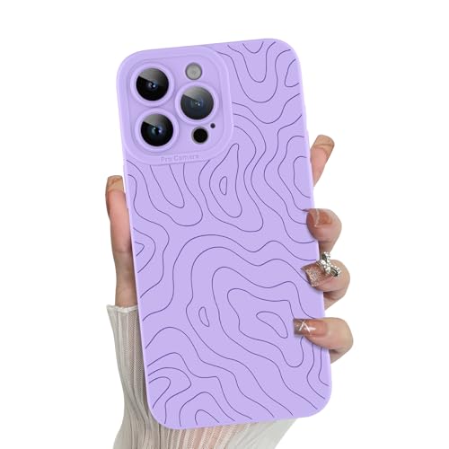 MZELQ Schutzhülle für iPhone 15 Pro Max, Silikon, Wellen, geriffelt, niedliches Muster, Kameraschutz, weiche, schlanke Handyhülle für Mädchen und Frauen, Violett MZELQ Schutzhülle für iPhone 15 Pro Max, Silikon, Wellen, geriffelt, niedliches Muster, Kameraschutz, weiche, schlanke Handyhülle für Mädchen und Frauen, Violett von MZELQ