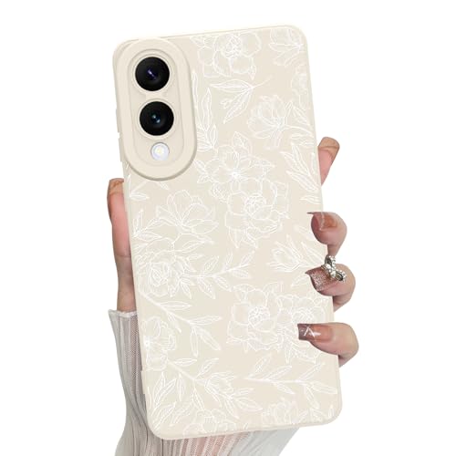 MZELQ Silikon-Schutzhülle für Samsung Galaxy S25 Edge, Blumenmuster, niedliches Muster, Kameraschutz, weiche, schlanke Handyhülle für Mädchen und Frauen, Weiß MZELQ Silikon-Schutzhülle für Samsung Galaxy S25 Edge, Blumenmuster, niedliches Muster, Kameraschutz, weiche, schlanke Handyhülle für Mädchen und Frauen, Weiß von MZELQ