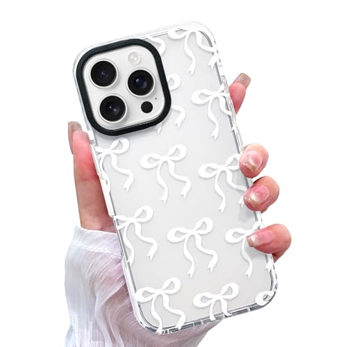 MZELQ Transparente Hülle, kompatibel mit iPhone 16 Pro Max für Mädchen und Frauen, niedliche Schleife, Schleife, schlank, Kristall, transparent, weiches TPU, Schutz, Rückseite für 16 Pro Max, Weiß MZELQ Transparente Hülle, kompatibel mit iPhone 16 Pro Max für Mädchen und Frauen, niedliche Schleife, Schleife, schlank, Kristall, transparent, weiches TPU, Schutz, Rückseite für 16 Pro Max, Weiß von MZELQ