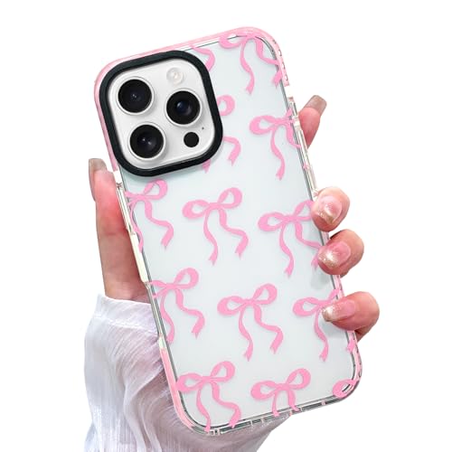 MZELQ Transparente Hülle, kompatibel mit iPhone 16 Pro Max für Mädchen und Frauen, niedliche Schleife, Schleife, schlank, Kristall, transparent, weiches TPU, Schutz, Rückseite für 16 Pro Max, Rosa MZELQ Transparente Hülle, kompatibel mit iPhone 16 Pro Max für Mädchen und Frauen, niedliche Schleife, Schleife, schlank, Kristall, transparent, weiches TPU, Schutz, Rückseite für 16 Pro Max, Rosa von MZELQ