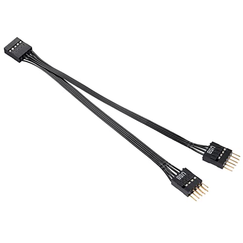 MZHOU Mainboard USB Splitter,USB2.0 9PIN usb splitter 1 zu 2, usb mainboard adapter 9PIN-Leitungen Verlängerungsport USB splitter für PC-17.6cm usb header splitter von MZHOU