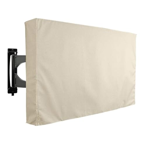 MZPOZB Tv Abdeckung Weiße Premium wasserdichte Outdoor-TV-Schutzhülle 55 bis 58 Zoll, wetterfestes Outdoor-TV-Gehäuse Tv Cover(Beige,FOR 55-58inch TV) von MZPOZB