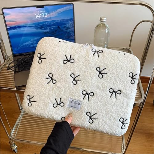 Laptop-SchutzhüLle Niedliche Schleife Laptop-Hülle Tasche 11 13 13,3 13,6 14 Zoll Tragetasche Taschen(Beige) von MZYFDC