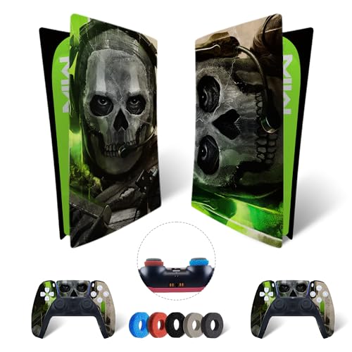 MaD Vision® Extra-Haltbares Skin-Set aus Vinyl für PS5 Digital + 5 Paar Aiming Rings | Kratzfestes Aufkleber-Set für Playstation 5 + 2 Controllers – für Call of Duty|COD Design von MaD Vision