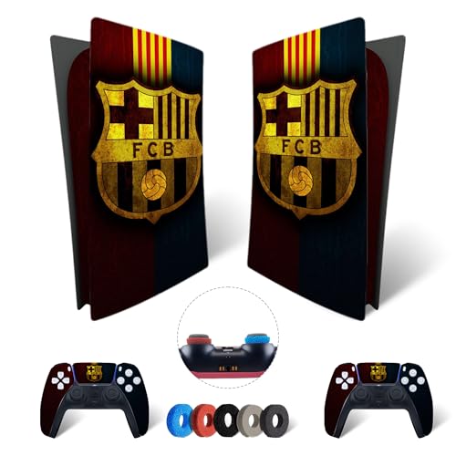 MaD Vision® Extra-Haltbares Skin-Set aus Vinyl für PS5 Digital + 5 Paar Aiming Rings | Kratzfestes Aufkleber-Set für Playstation 5 + 2 Controllers – für FC Barcelona Design von MaD Vision
