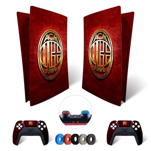 MaD Vision® Extra-Haltbares Skin-Set aus Vinyl für PS5 Digital + 5 Paar Aiming Rings | Kratzfestes Aufkleber-Set für Playstation 5 + 2 Controllers – für Milan Design von MaD Vision