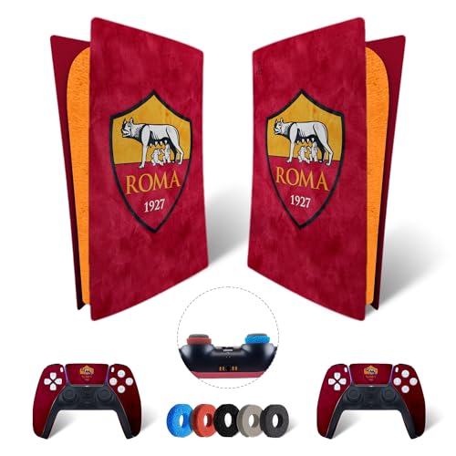 MaD Vision® Extra-Haltbares Skin-Set aus Vinyl für PS5 Digital + 5 Paar Aiming Rings | Kratzfestes Aufkleber-Set für Playstation 5 + 2 Controllers – für Roma Design von MaD Vision