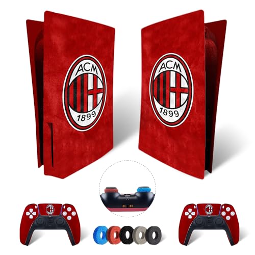 MaD Vision® Extra-Haltbares Skin-Set aus Vinyl für PS5 Disc + 5 Paar Aiming Rings | Kratzfestes Aufkleber-Set für Playstation 5 + 2 Controllers – für Milan Design von MaD Vision