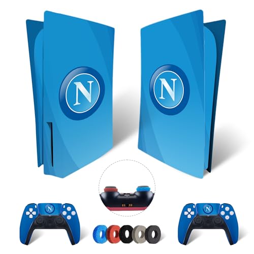 MaD Vision® Extra-Haltbares Skin-Set aus Vinyl für PS5 Disc + 5 Paar Aiming Rings | Kratzfestes Aufkleber-Set für Playstation 5 + 2 Controllers – für Napoli Design von MaD Vision